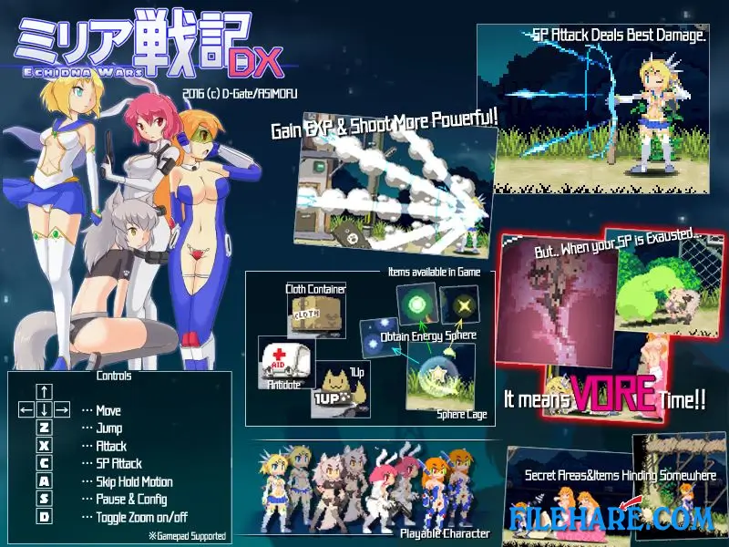 Echidna Wars DX PC Game Screenshots 1