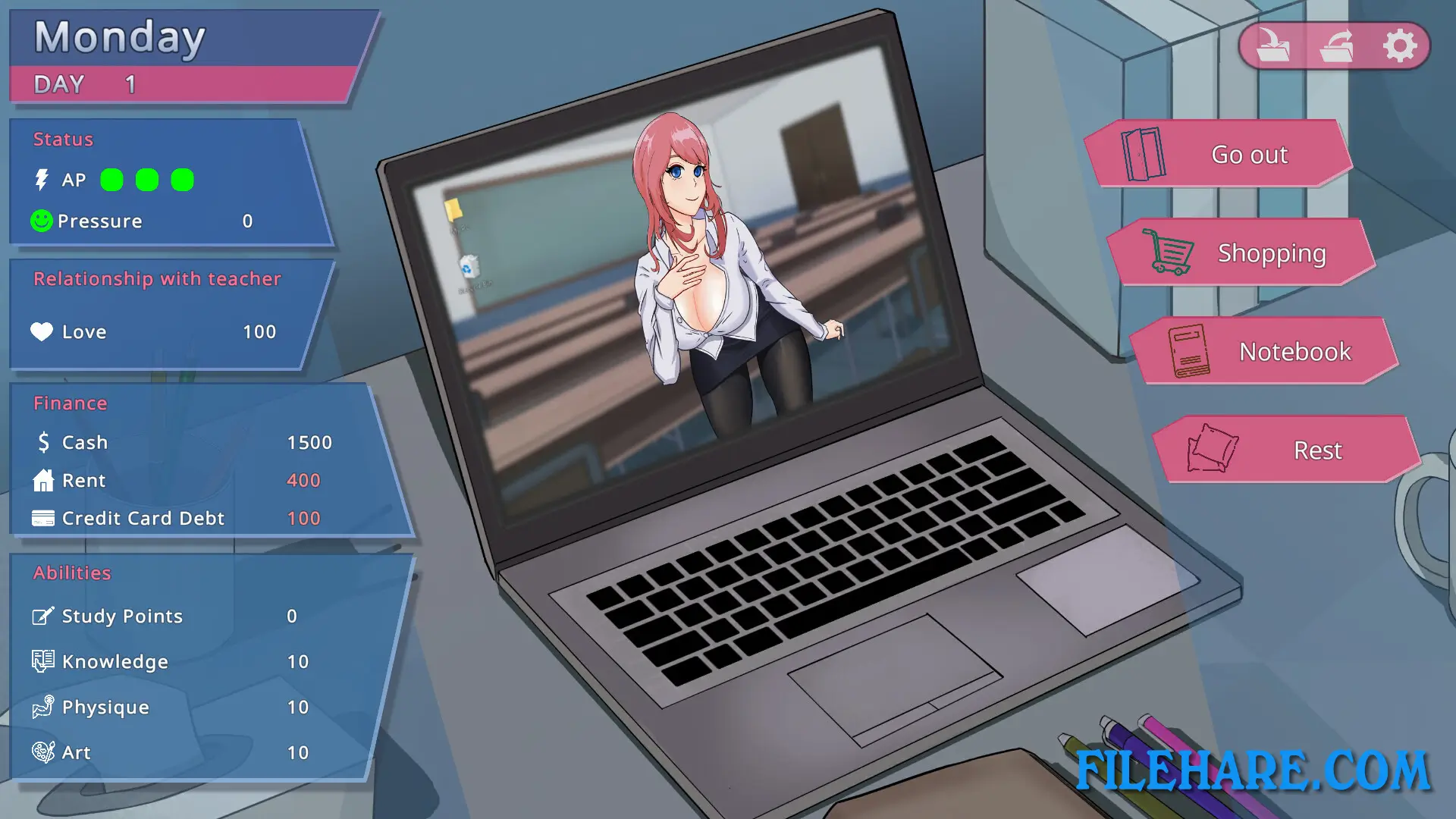 Days with My Lonely Teacher PC Game Screenshots 1